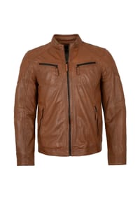 JILANI - Herren Lederjacke Lammnappa cognac - cognac