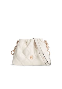 TOMMY HILFIGER FEMININE - Umhängetasche, Magnetverschluss, Kunstleder, für Damen - AEO SOFT CREAM