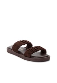 Tamaris - Pantolette, Leder, für Damen - MOCCA