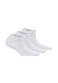 Tamaris - Damen Sneakersocken, 3er Pack - Comfort Cotton Sneaker, einfarbig - Grau