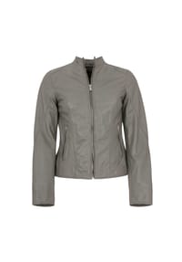 JILANI - Damen Lederjacke Lammnappa grau - grau