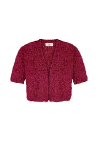 Vera Mont - Sommer-Strickjacke mit Effektgarn - Dark Fuchsia