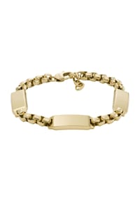 Fossil Drew Herrenarmband Aus Edelstahl – Silber, Poliert, Mit Karabinerverschluss