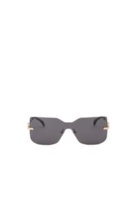 Kazar - Rahmenlose Brille mit goldenen Bügeln - Schwarz