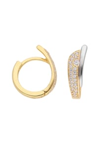 Adelia's - Damen Gold Schmuck 333 Gold Ohrringe  Creolen mit Zirkonia - gold