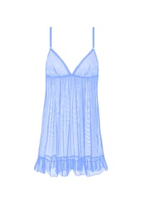 LASCANA - Negligé, V-Ausschnitt, für Damen - 18 LIGHTBLUE