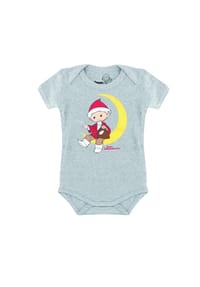 LOGOSHIRT® - Baby Body Unser Sandmännchen - Mond - grey-melange