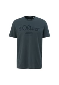 s.Oliver - T-Shirt, Baumwolle, Label-Print, für Herren - 01D1 WHITE