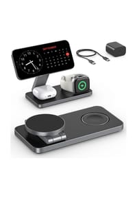 MANIKE - Ladestation Kompatibel mit Magsafe Ladegerät,QTlier 3 in 1 - silber