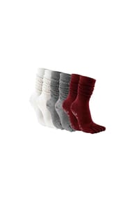 MUNADUNA - 3er-Pack Yoga-/Pilates-Zehen-Socken – Stulpen-Optik Yoga-Socken,Anti-Rutsch,PVC-Noppen - Schwarz, Dunkelgrau Meliert, Weinrot