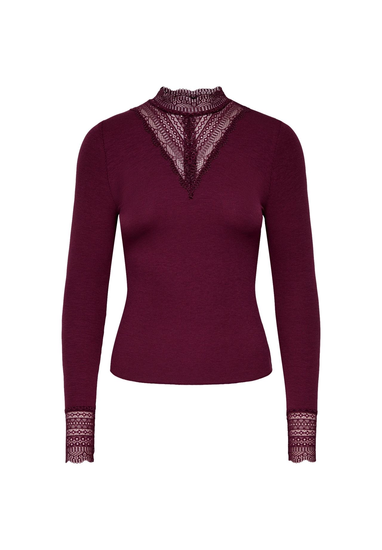 Only Onltilde L/S High Neck Lace Top Jrs, Fig - Bild 3