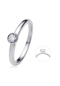 ONE ELEMENT Timeless Diamonds - 0.2 ct Diamant Brillant Ring aus 585 Weißgold - silber
