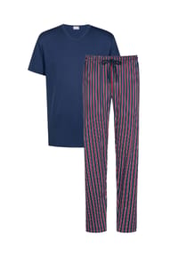 mey - Schlafanzug Graphic Stripes - Blau