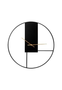 COFI - Platinet PZSPC große runde Wanduhr Space mit Silent Quarzwerk - Schwarz 50x50x2,5 cm