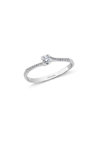 MONCARA - Damen Ring, 750er Weißgold, 17 Diamanten zus. ca. 0,20 Karat - Weißgold
