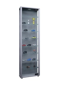 VCM. - Glasvitrine stehend | Vitrine Glas mit ESG-Sicherheitsglas | Maße ca. H. 115 x B. 33 x T. 18 cm | Standvitrine Glas | Modern und platzsparend | Glas Vitrinenschrank – Edana Maxi - 