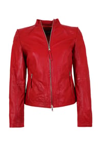JILANI - Damen Lederjacke Lammnappa rot - rot