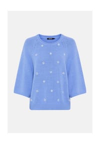 olsen - Pullover mit verziertem Allover-Dessin - Sky Blue