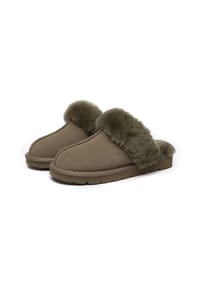 EVERAU® - Damen Leder Hausschuhe Raven - CARIBOU