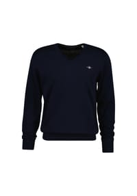 GANT - Herren Strickpullover - CLASSIC COTTON V-NECK, Baumwolle, V-Ausschnitt, Regular Fit - Dunkelblau