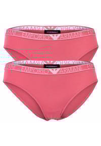EMPORIO ARMANI - Damen Slip, 2er Pack - ESSENTIAL STUDS LOGO, Briefs, Cotton Stretch - Blau