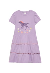 S.Oliver Red Label - Shirtkleid, Puffärmel, für Kinder - 4615 PURPLE/PINK