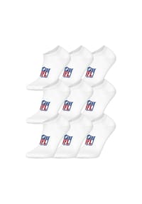 NFL - Unisex Sneaker-Socken, 9er Pack - NFL Shield 9Pack Sneaker Socks, Logo, Baumwollmischung - Dunkelblau/Weiß/Rot