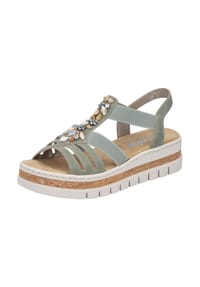rieker - Lederimitat Sandalen - Grün