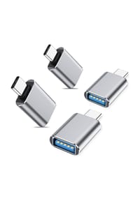 MANIKE - USB C auf USB 3.0 Adapter 5Gbps OTG 4 Stück USB C Stecker auf A Buchse Adapter Kompatibel - silber