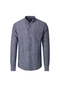 CASAMODA - Herren Leinenhemd uni Casual Fit - Blau