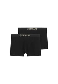 DSTREZZED - Herren Boxershorts, 2er Pack - Chaplin, Baumwolle-Viskose-Mix, einfarbig - Schwarz
