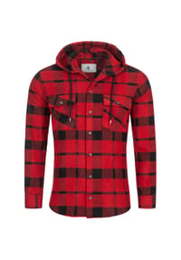 Rock Creek - Hemd Kariertes Hemd mit Kapuze Regular Fit - Rot