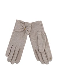 nitzsche - Fingerhandschuhe, Schleife, für Damen - 050  BEIGE
