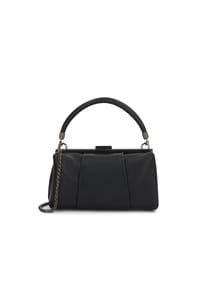 Kazar - Clutches aus Leder in Schwarz mit Metallrahmen und -griff - Schwarz