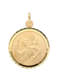 Adelia's - Damen Gold Schmuck 333 Gold Anhänger Christophorus Ø 16 mm - gold