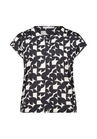 BETTY & CO - Blusenshirt mit Gummizug - Schwarz/Weiß