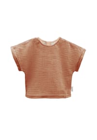 maximo® - GOTS MINI GIRL-Top,  Musselinstoff - cork washed
