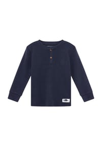 MANGUUN - Langarmshirt, Henley-Ausschnitt, für Kinder - DARK BLUE
