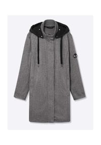 sheego - Strick-Fleecejacke - anthrazit-meliert
