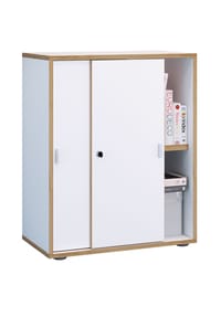 VCM. - Büroschrank mit 2 Fächern | moderner Aktenschrank mit Schiebetüren | Maße H. 74 x B. 60 x T. 37 cm – Salia 2-Fach - Anthrazit