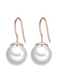 Luluandjane - Damen Ohrringe aus Metall-Legierung in Roségold mit Muschelkernperle - roségold