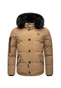 STONE HARBOUR® - Winterjacke Halvaar - Black mit schwarzem Fell