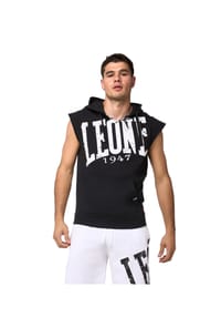 LEONE 1947 - Herren ärmelloses T-Shirt mit Kapuze BOXE - Black/White