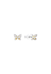 Prinzessin Lillifee - Ohrstecker für Mädchen, 925 Sterling Silber, Zirkonia synth. | Schmetterling - Gelb