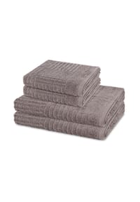 ROSS® 2 X Handtuch 2 X Duschtuch im Set Carre - Carre - Anthrazit
