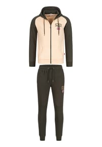 LONSDALE™ - Herren Trainingsanzug schmale Passform STRETTON - Olive/Beige