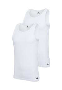 adidas - Herren Unterhemden, 2er Pack - Tank Top, Active Flex Cotton, ärmellos, einfarbig - Schwarz
