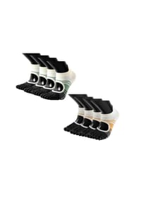MUNADUNA - 4er-Pack Yoga-Zehensocken – offener Spann Zehensocken,PVC-Noppen,Anti-Rutsch - Blau-Grün Mix