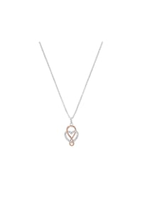 TOM TAILOR WOMEN - Kette mit Anhänger für Damen, Silber 925, Zirkonia | Herz - bicolor