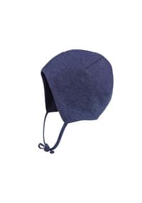 maximo® - NEWBORN-Mütze, ausgenäht Ringeljersey, Bindeband, Jerseyfutter geraut - altrosameliert-rehbraun